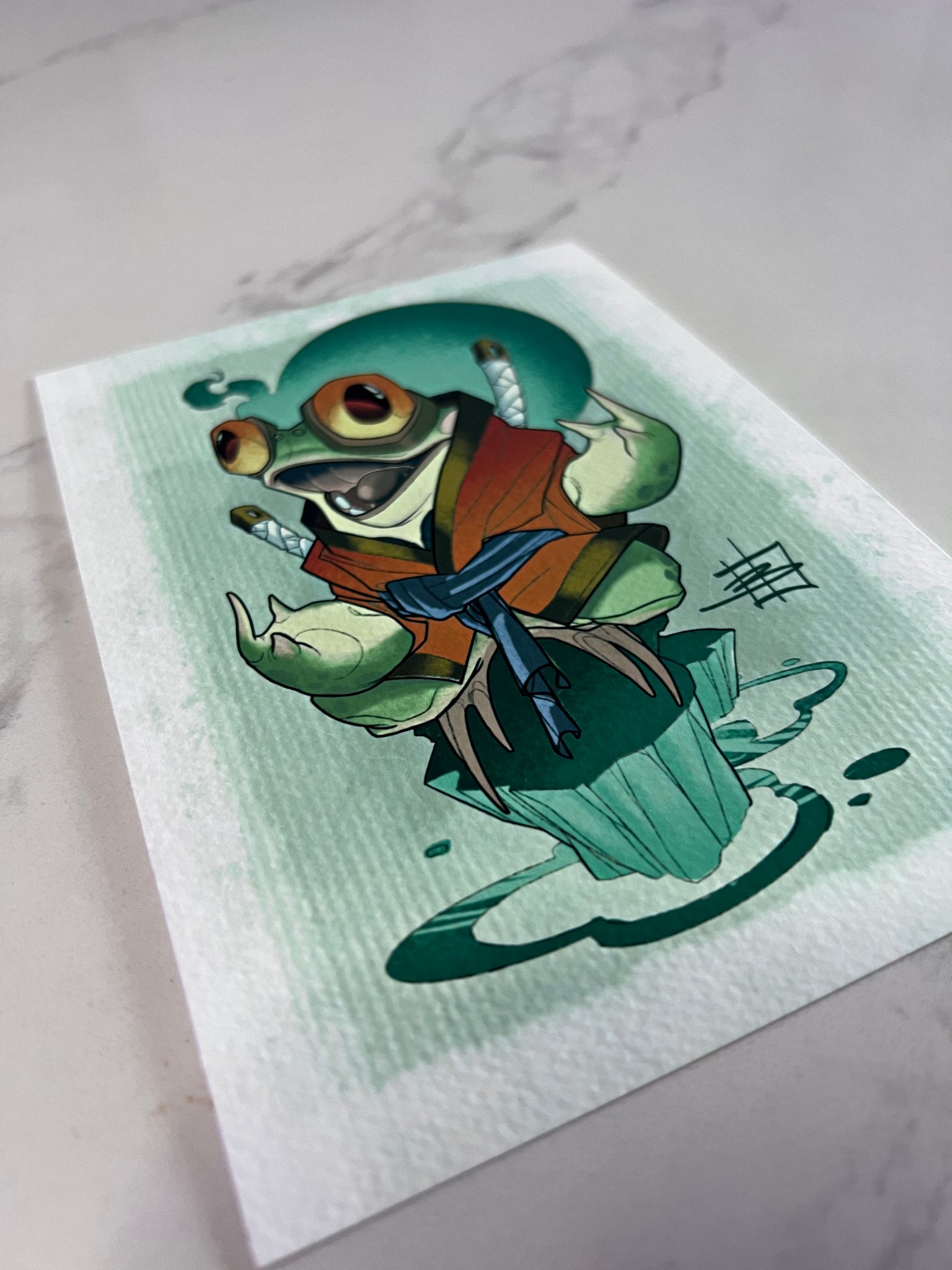 CINK x Briel Frog Green Samurai Print